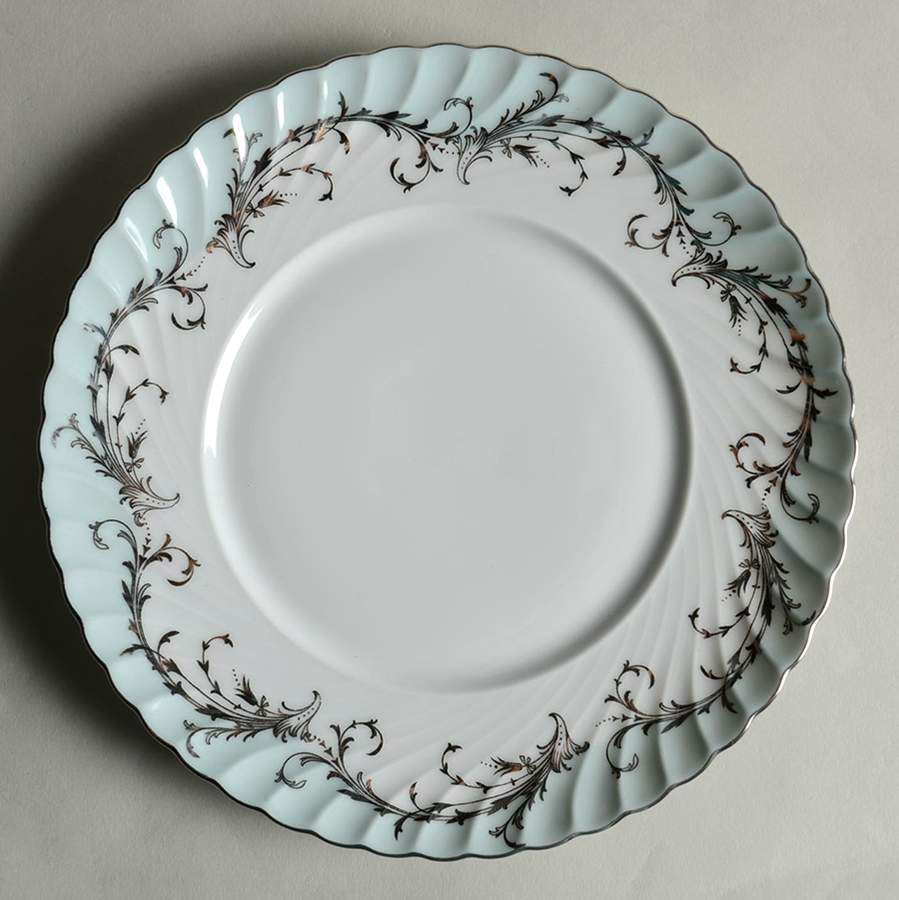 Elegance Blue Green (Platinum Trim) Salad Plate by Royal Tettau-1