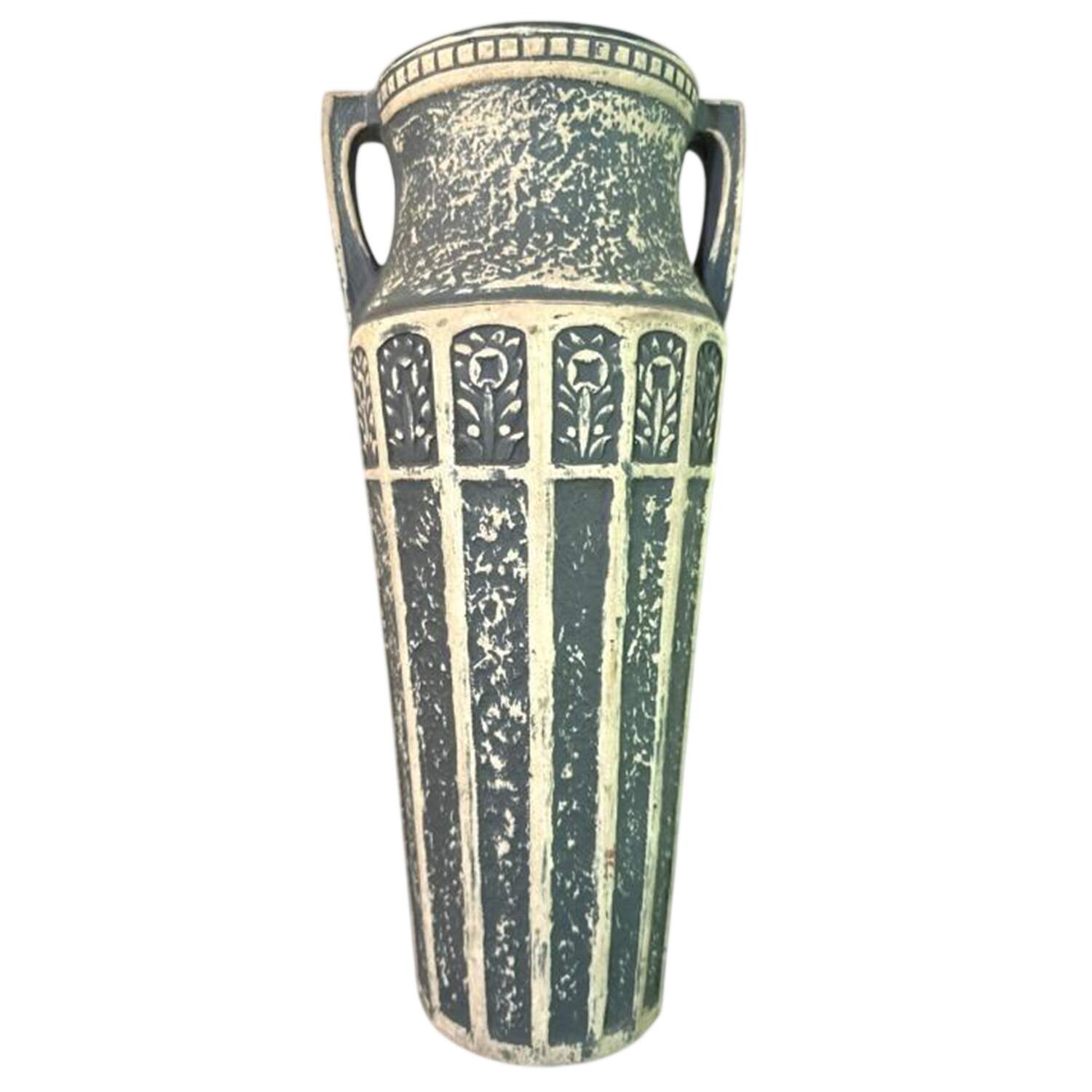 Art Pottery 12" Handled Vase by Red Wing-1