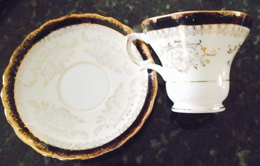 55-907 Footed Cup & Saucer Set by Royal Crown (Japan)-1
