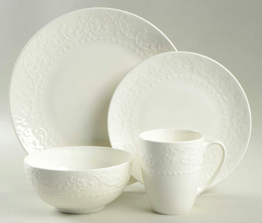 Scroll Hobnail 4 Piece Place Setting by Roscher & Co-1