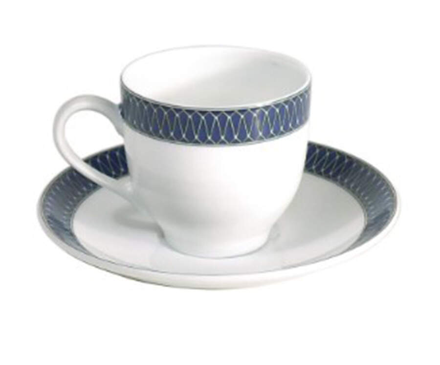 Blue Star Flat Cup & Saucer Set by Royal Limoges-1
