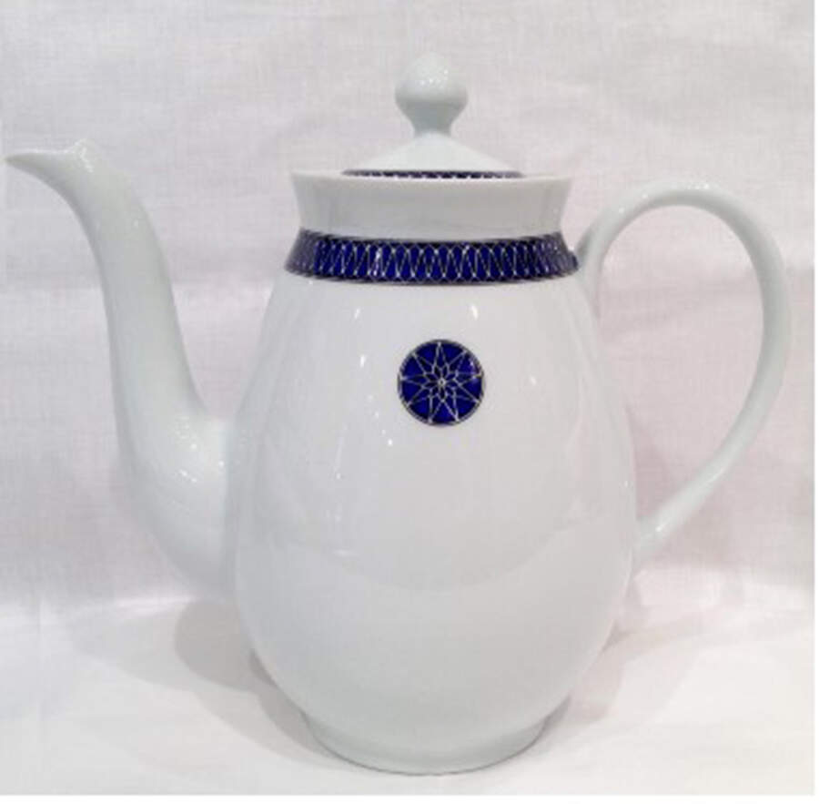 Blue Star Coffee Pot & Lid by Royal Limoges-1