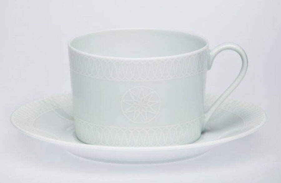 White Star Flat Cup & Saucer Set by Royal Limoges-1