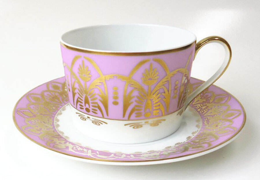 Oasis Purple Flat Cup & Saucer Set by Royal Limoges-1