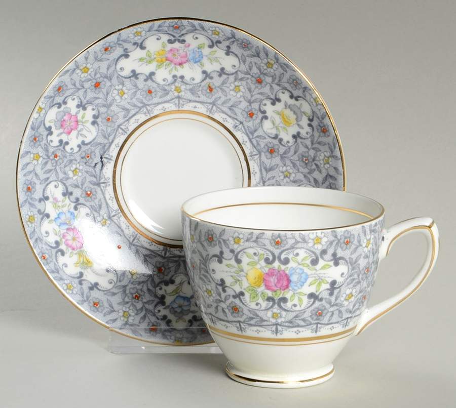 4880 Footed Cup & Saucer Set by Rosina-Queens-1