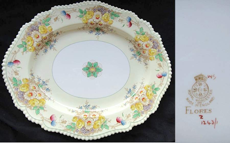 Flores 17" Oval Serving Platter by Royal Worcester-1