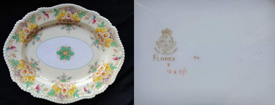 Flores 12" Oval Serving Platter by Royal Worcester-1