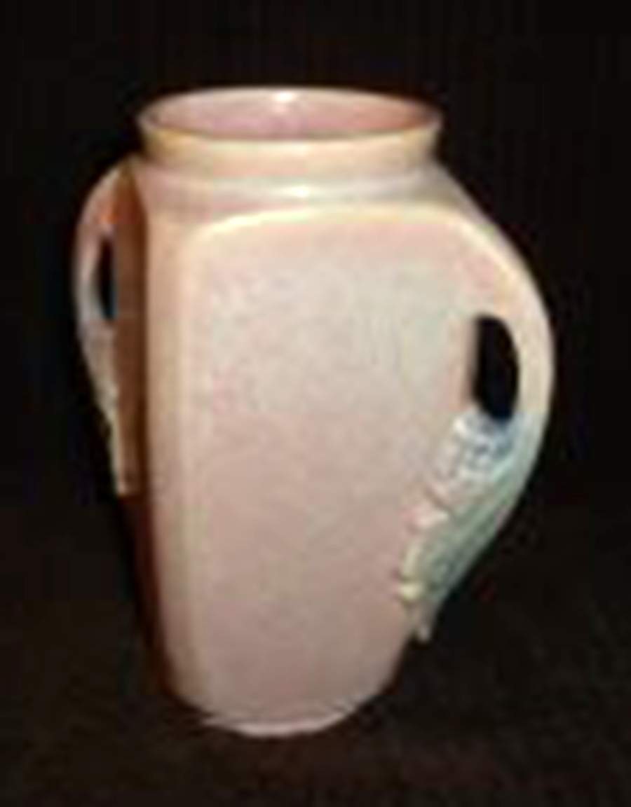 Tuscany Pink 7" Handled Vase by Roseville-1