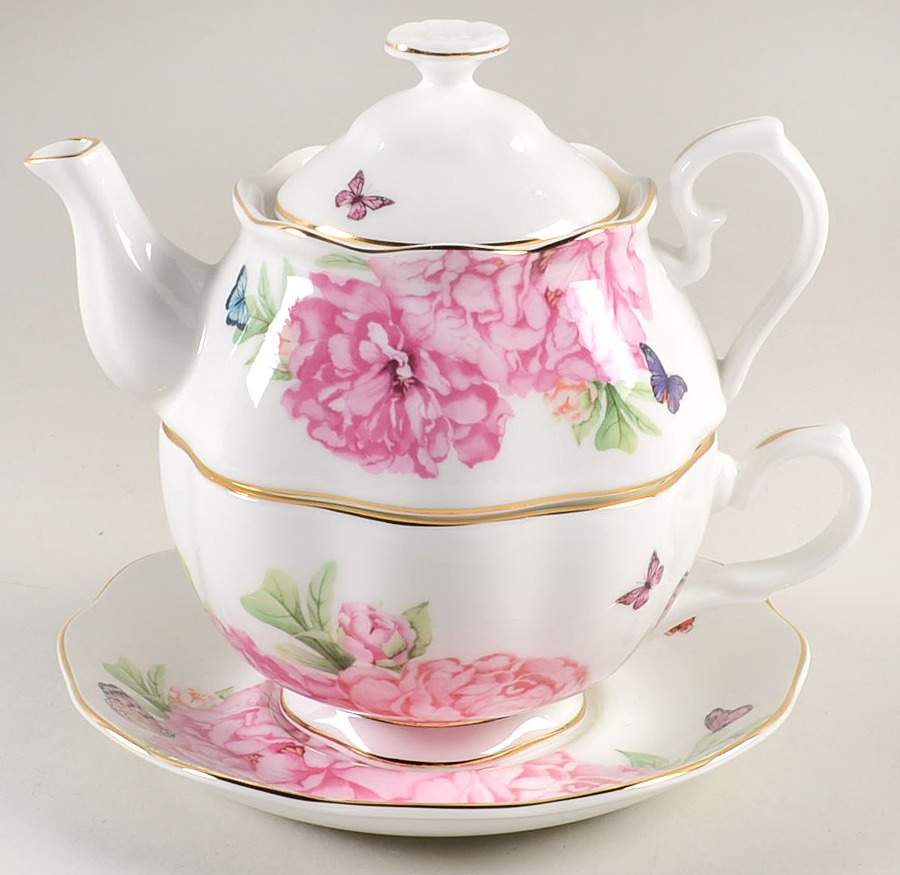 Friendship Tea for One (Stacking Teapot w/Cup & Saucer) by Royal Albert-1