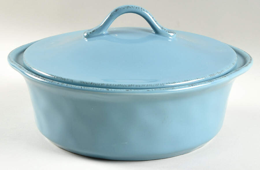 Cucina Agave Blue 2 Quart Round Baker & Lid by Rachael Ray-1