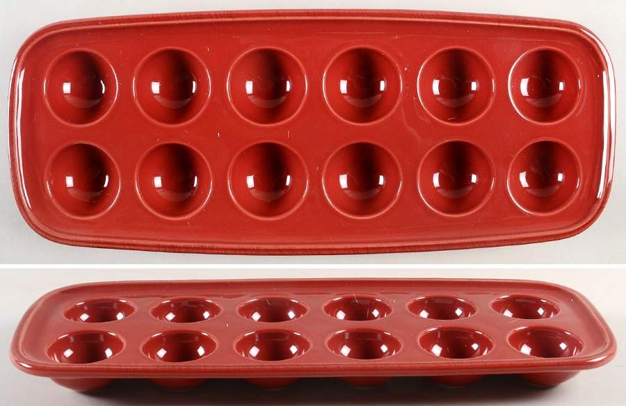 Cucina Cranberry Red Rectangular Egg Holder Tray (Holds 12) by Rachael Ray-1