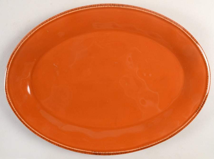 Cucina Pumpkin Orange 14" Oval Serving Platter by Rachael Ray-1