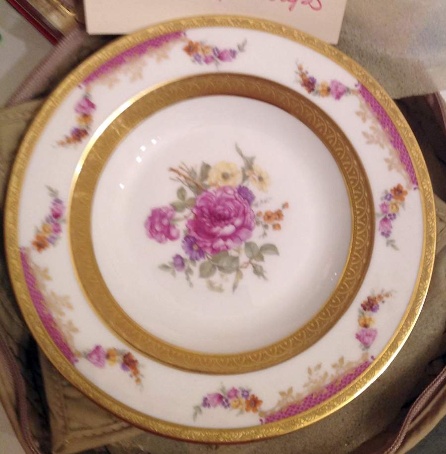 King's Rose (White, Encrusted) Rim Soup Bowl by Rosenthal - Continental-1