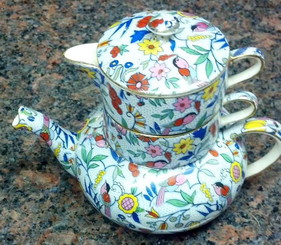RWI234 Mini Teapot Stacking Set (Creamer, Sugar) by Royal Winton-1