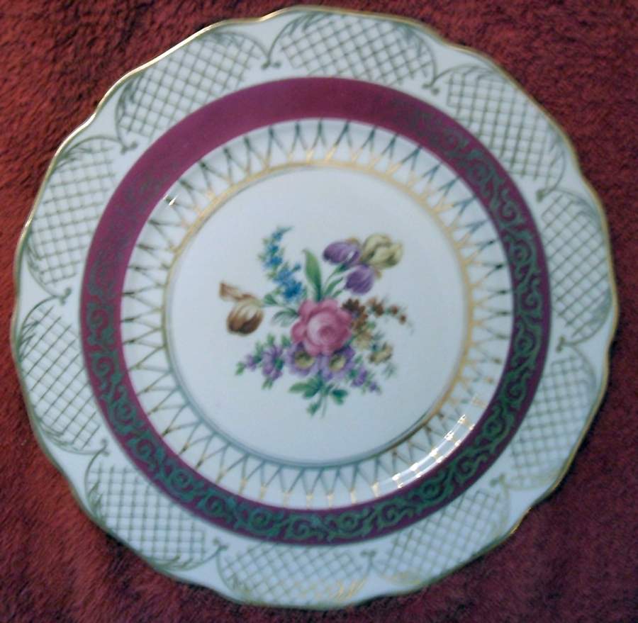 6173 Red Dinner Plate by RM Czechoslovakia-1