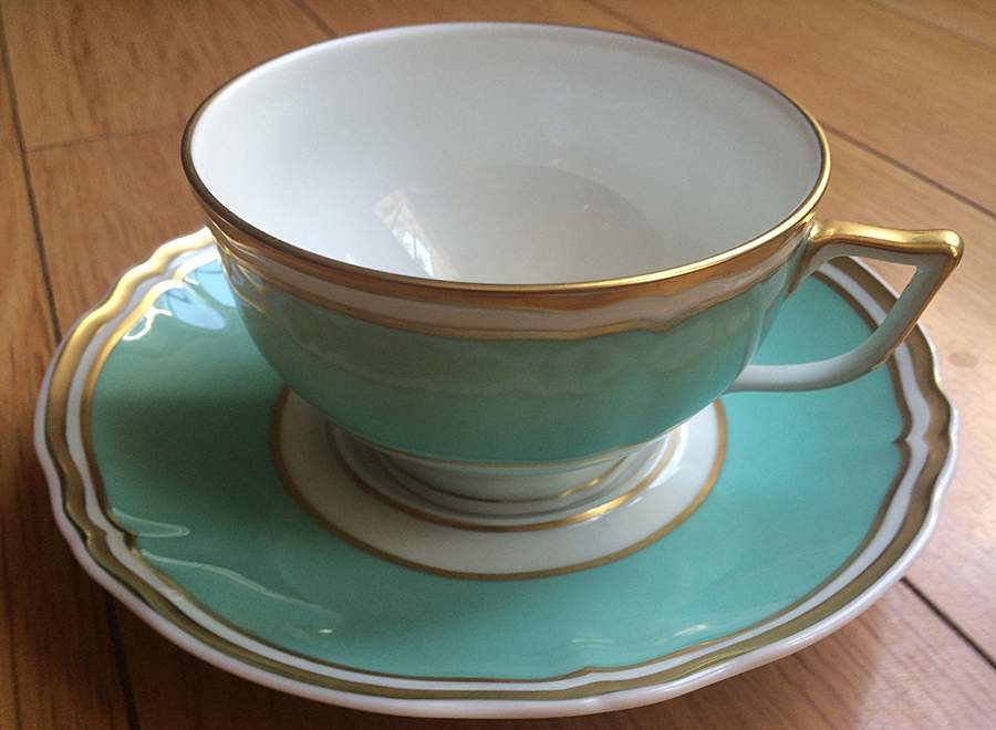 Polka Aqua Footed Cup & Saucer Set by Raynaud-1