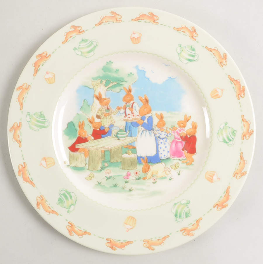 Bunnykins Fly a Kite Child's Plate by Royal Doulton-1