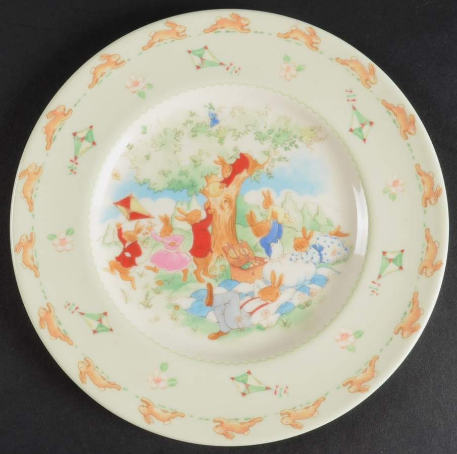 Bunnykins Fly a Kite Child's Plate by Royal Doulton-1