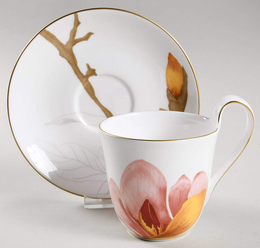 Flora Flat Cup & Saucer Set by Royal Copenhagen-1