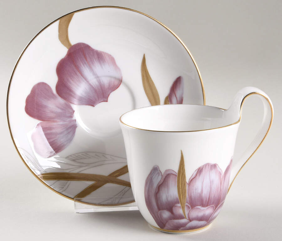 Flora Flat Cup & Saucer Set by Royal Copenhagen-1