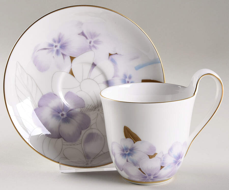 Flora Flat Cup & Saucer Set by Royal Copenhagen-1