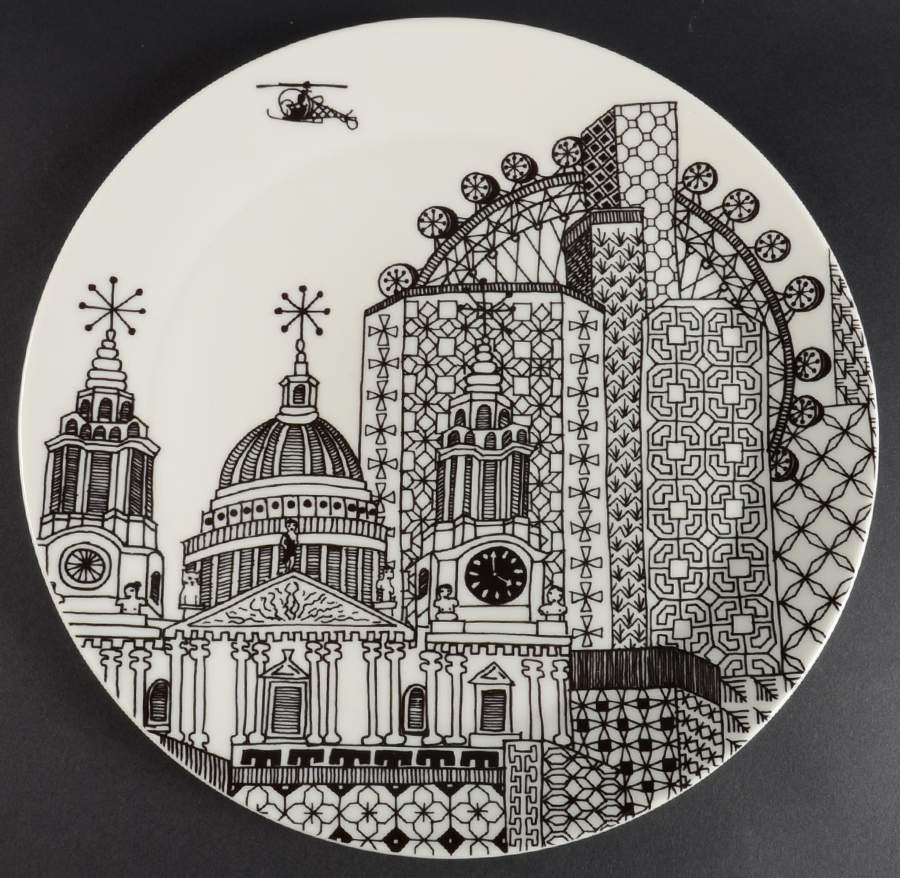 London Calling 12" Chop Plate (Round Platter) by Royal Doulton-1