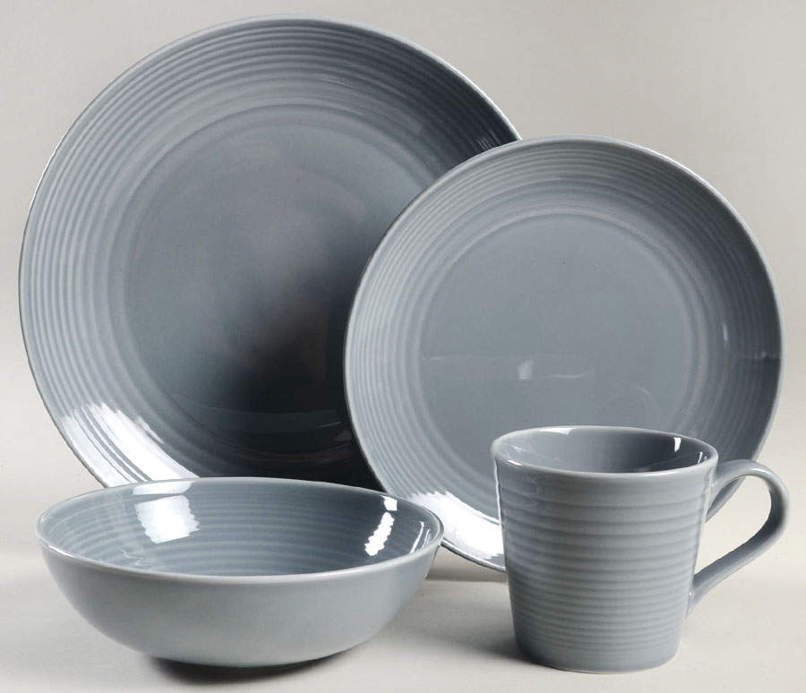 Maze Grey (Dark) 4 Piece Place Setting by Royal Doulton-1