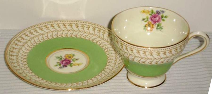 3824A Footed Cup & Saucer Set by Royal Chelsea-1