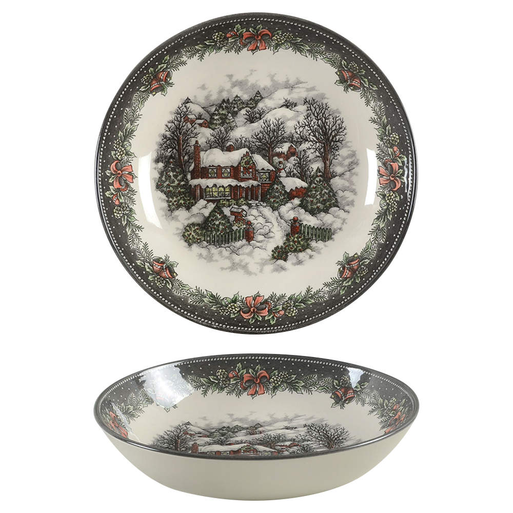 Christmas Village 9" Individual Pasta Bowl by Royal Stafford-1