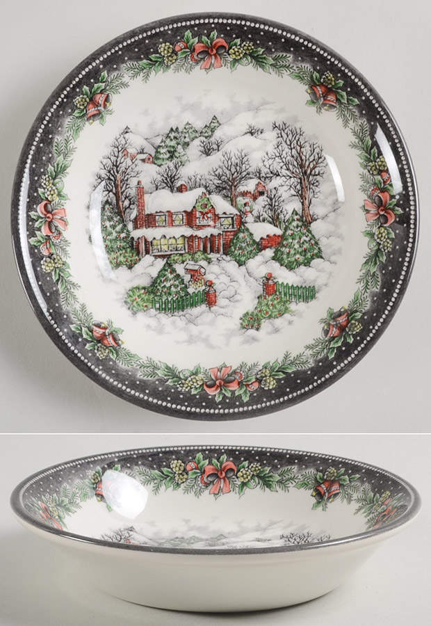 Christmas Village Coupe Cereal Bowl by Royal Stafford-1