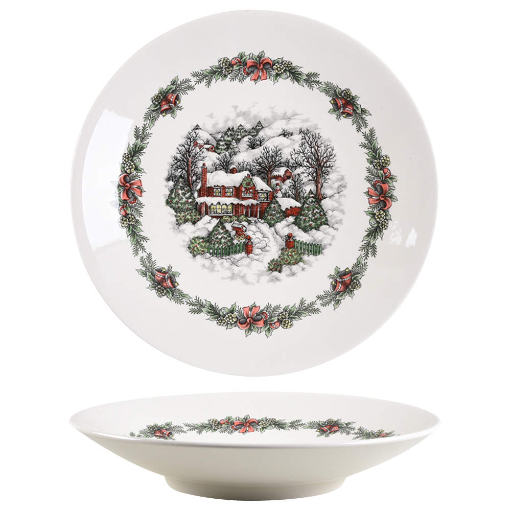 Christmas Village 13" Pasta Serving Bowl by Royal Stafford-1