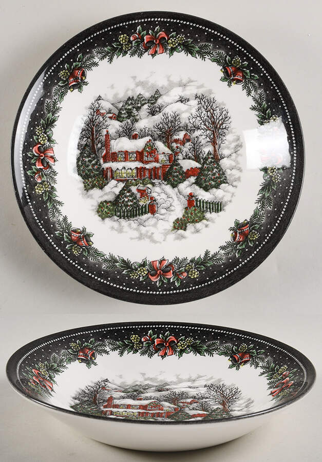 Christmas Village Soup/Cereal Bowl by Royal Stafford-1