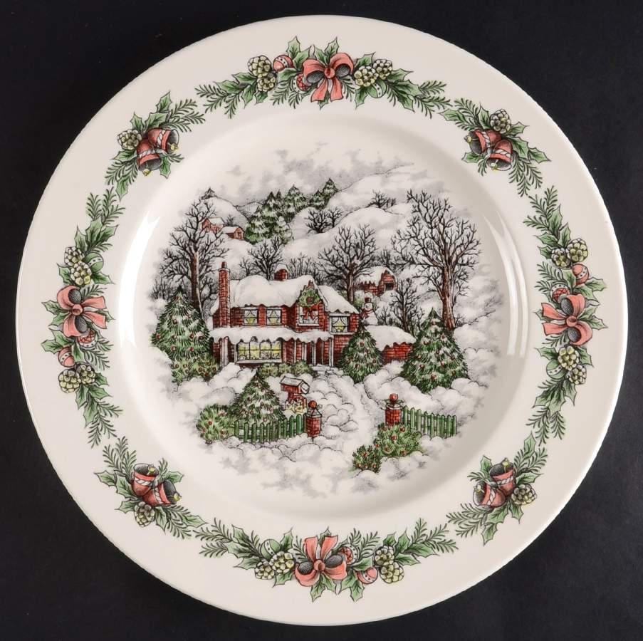 Christmas Village 12" Chop Plate (Round Platter) by Royal Stafford-1