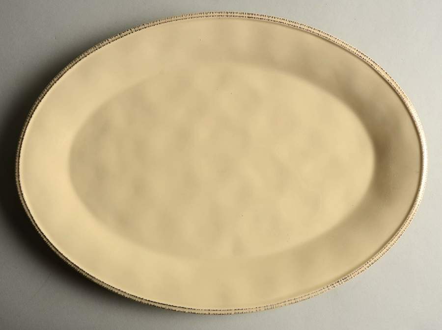 Cucina Almond Cream 14" Oval Serving Platter by Rachael Ray-1