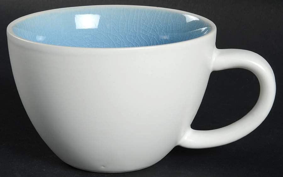 Crackle Glass Cornflower Blue Cappuccino Mug by Roscher & Co-1