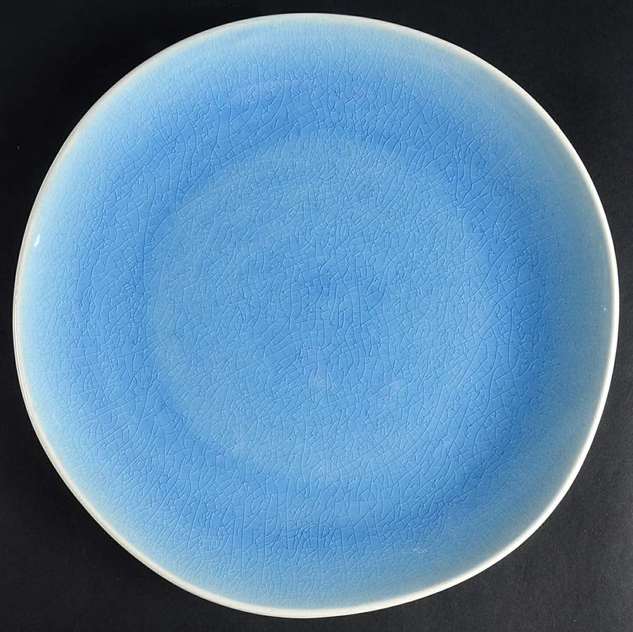 Crackle Glass Cornflower Blue Dinner Plate by Roscher & Co-1