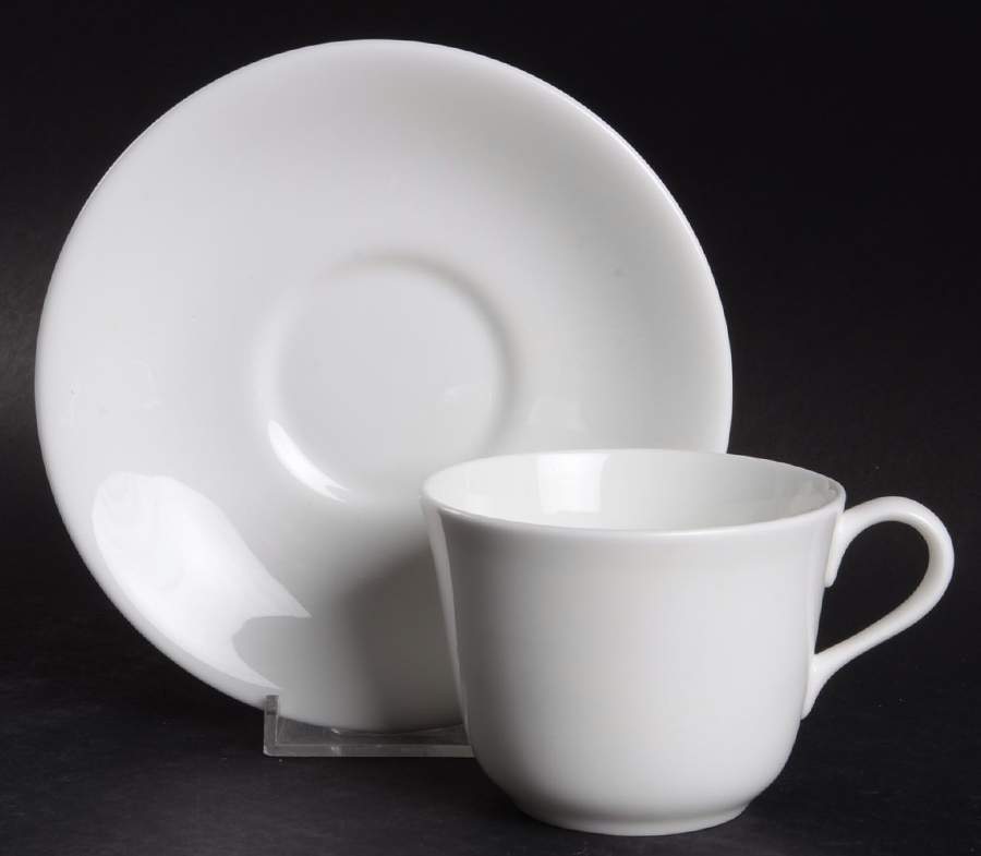 Duesbury White Flat Cup & Saucer Set by Royal Crown Derby-1