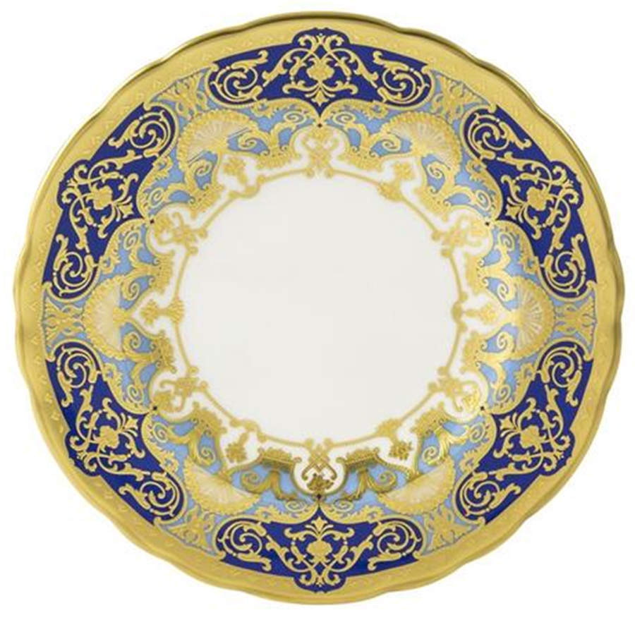 Heritage Forest Green and Turquoise Bread & Butter Plate by Royal Crown Derby-1