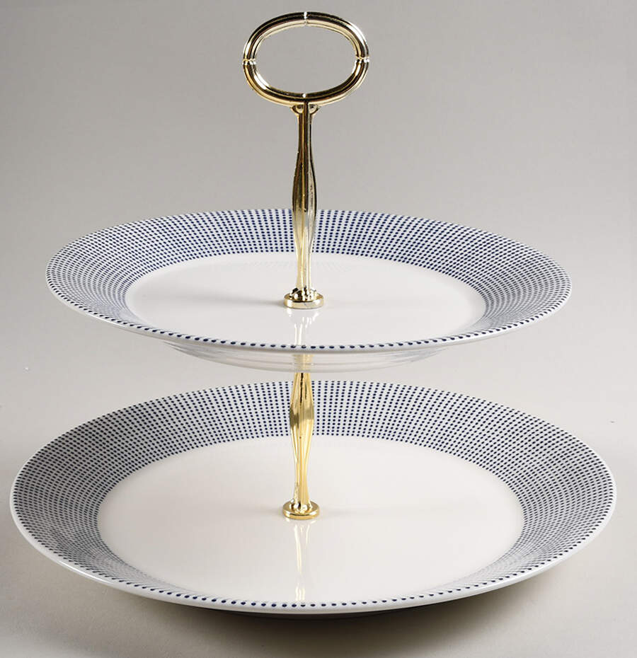 Pacific 6 5/8"-10"  2 Tiered Serving Tray (Dp, Sp) HC by Royal Doulton-1