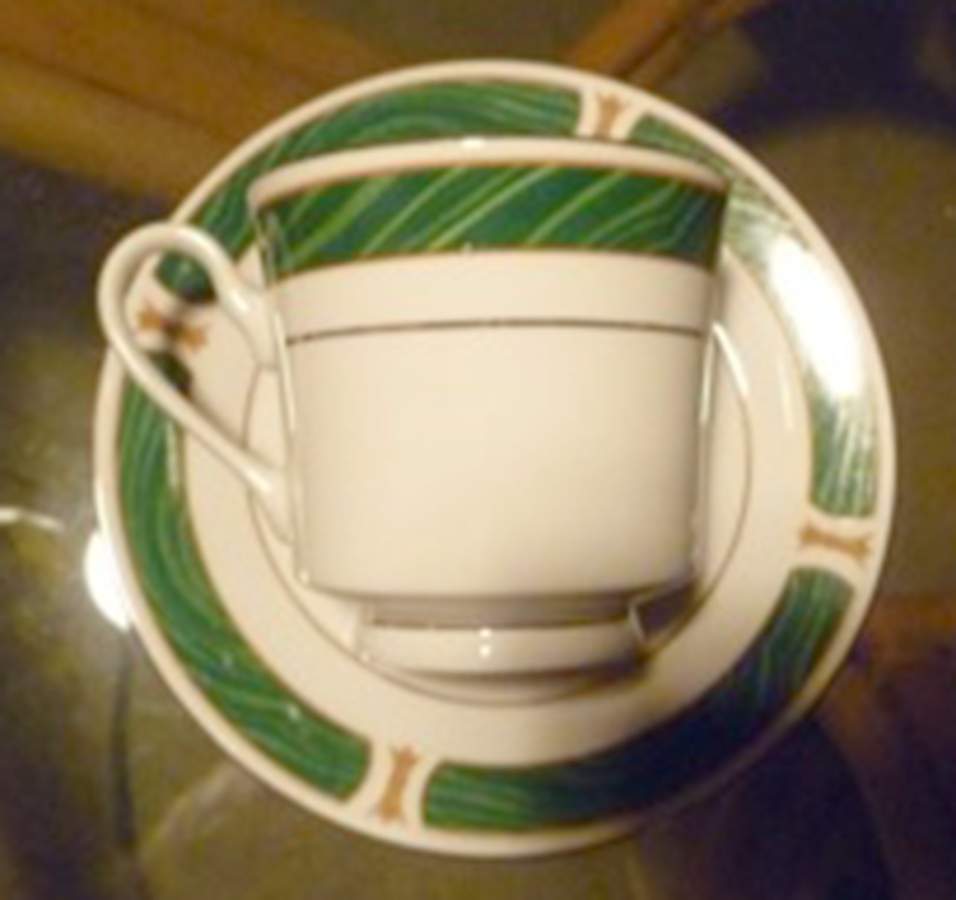 Malachite Footed Cup & Saucer Set by Royal Majestic-1