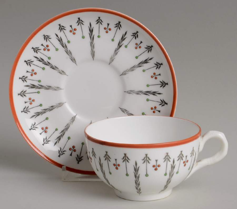 C1213 Flat Cup & Saucer Set by Royal Worcester-1