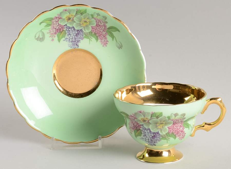 4894 Footed Cup & Saucer Set by Rosina-Queens-1