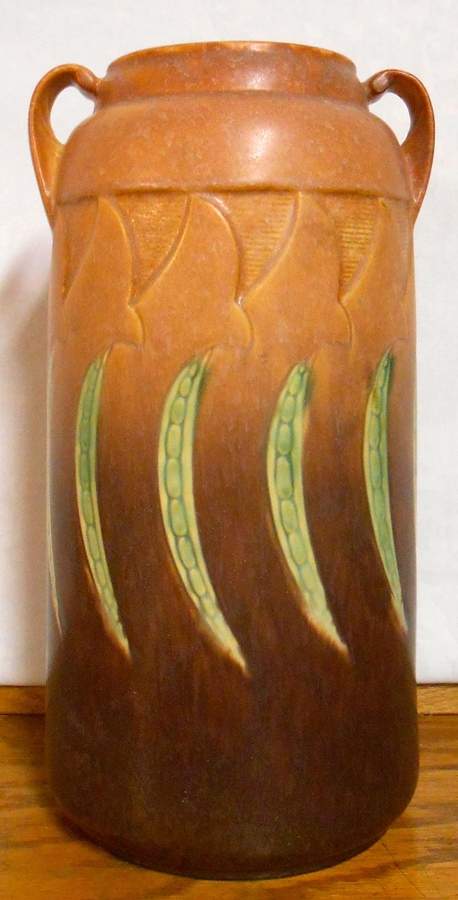 Falline Brown 13" Handled Vase by Roseville-1