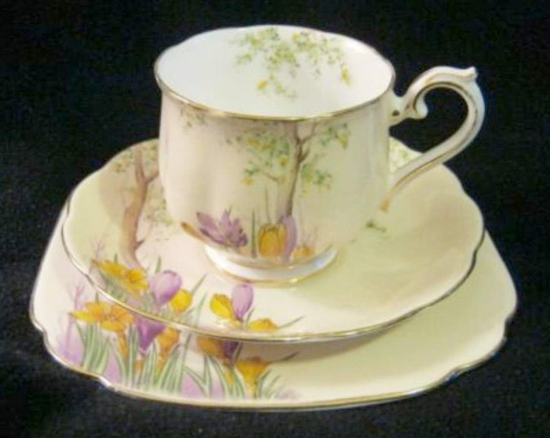 Crocus Footed Cup & Saucer Set by Royal Albert-1