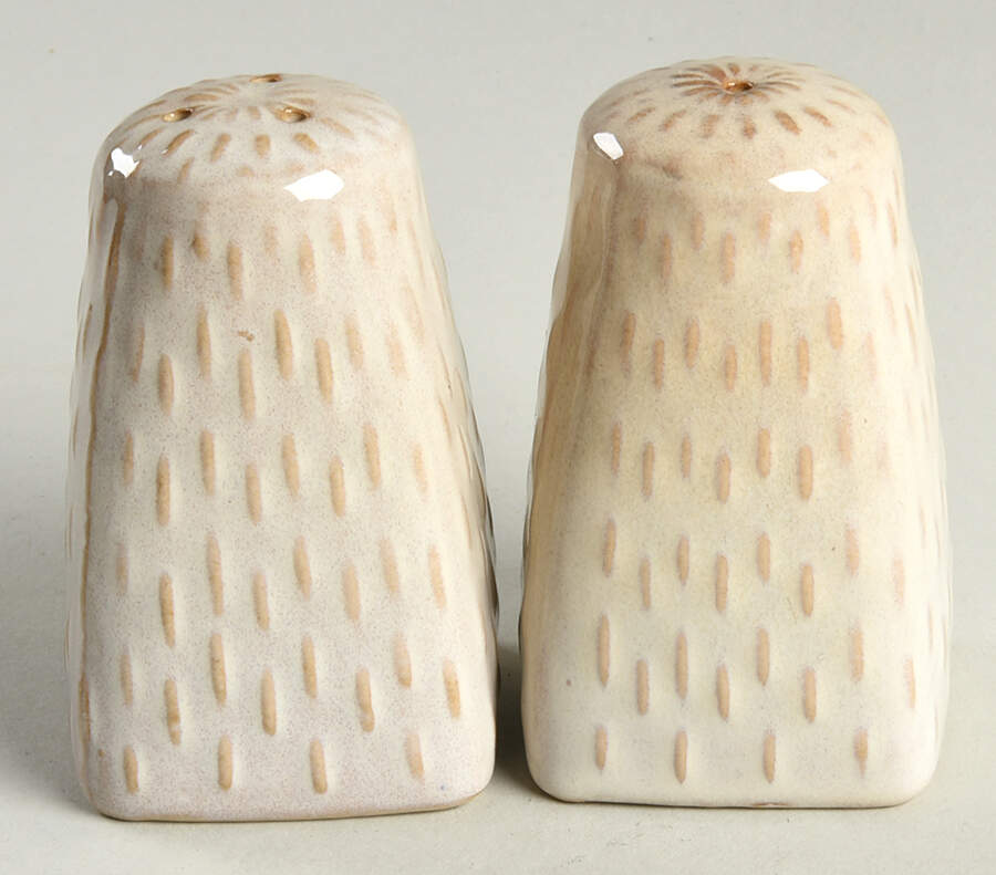 Oatmeal Salt & Pepper Set by Ruff Hewn-1