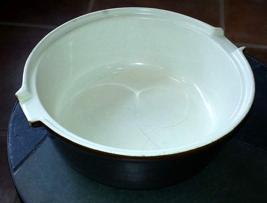 Butter Mold Brown 2 Qt Round Covered Casserole No Lid by Red Wing-1