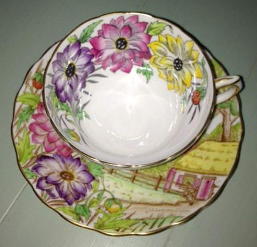 4846 Footed Cup & Saucer Set by Rosina-Queens-1