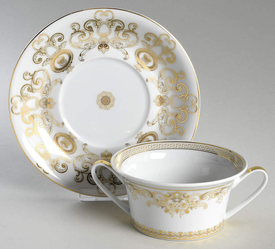 Medusa Gala Flat Cream Soup Bowl & Saucer Set by Rosenthal - Continental-1