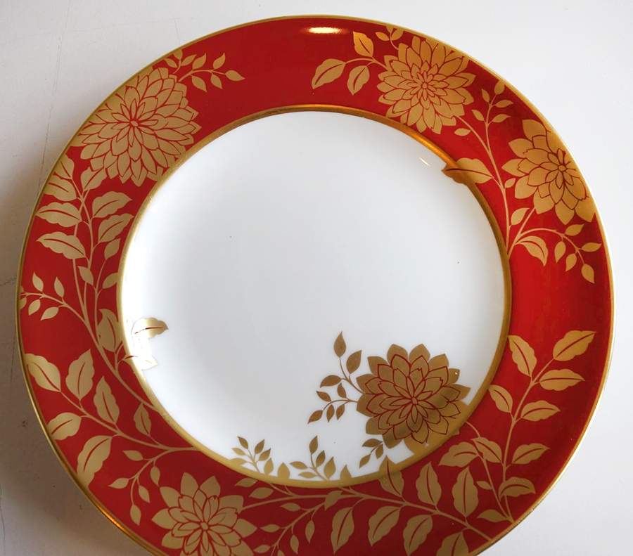 Kimono Red Dinner Plate by Royal Crown Derby-1