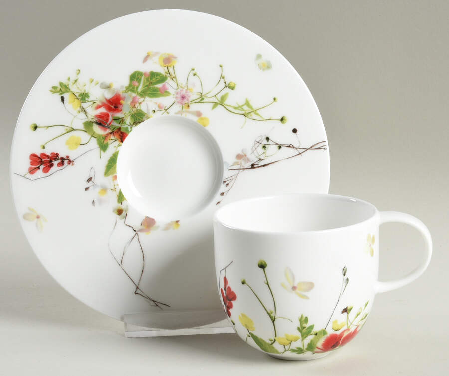 Fleurs Sauvages Flat Cup & Saucer Set by Rosenthal - Continental-1